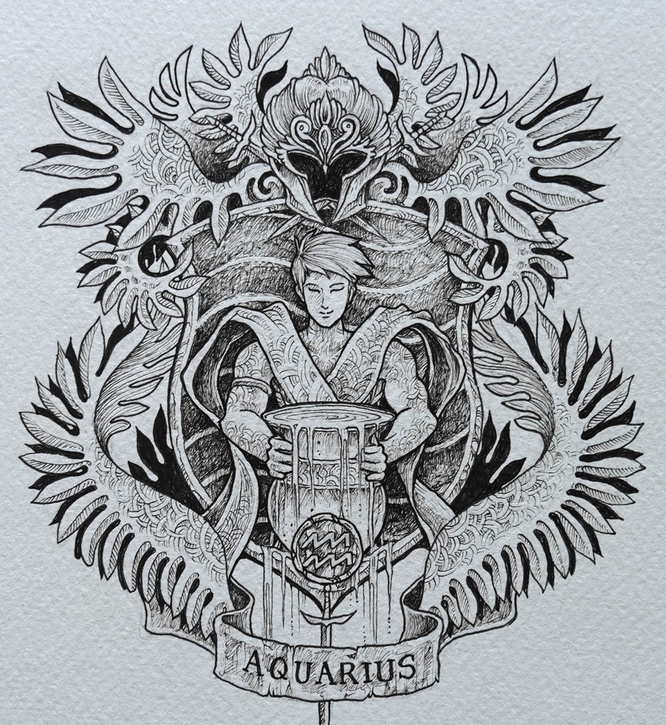Zodiac Crests: Aquarius : Kerby Rosanes : Store